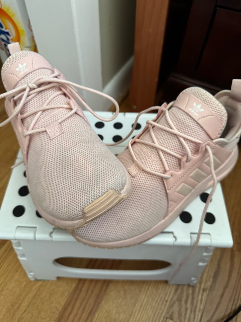 adidas Pale Pink Mesh Athletic Sneakers